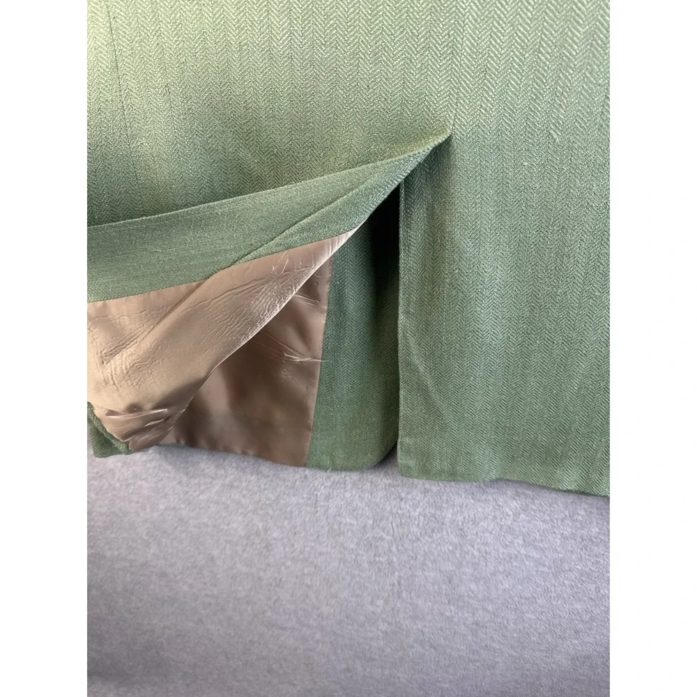S&K Tailors Row Finery 100% Silk Mint Green Jacket Blazer Sport Coat Men's 42R